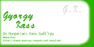 gyorgy kass business card
